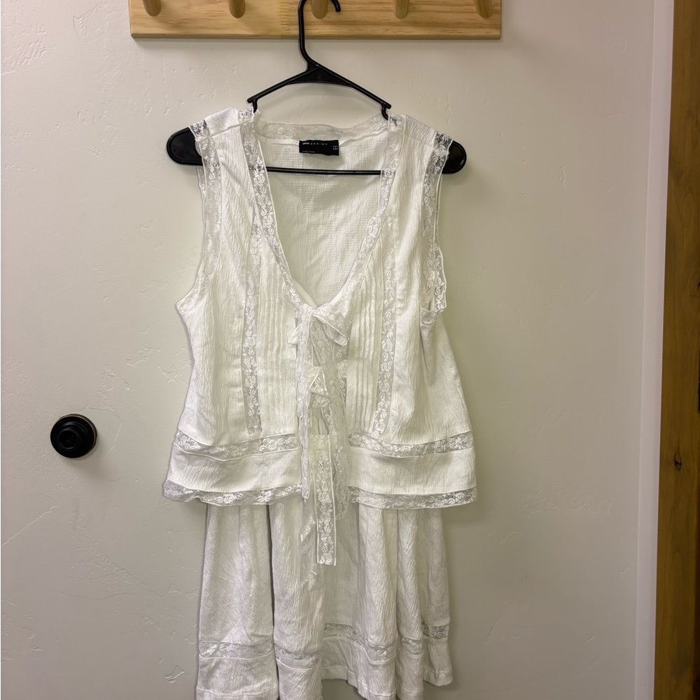 ASOS White two piece set dress and vest